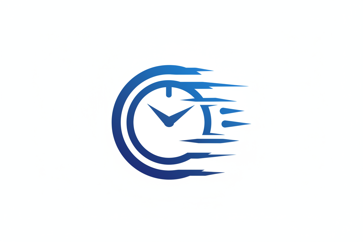 blue clock icon that signifies swiftness (no text)