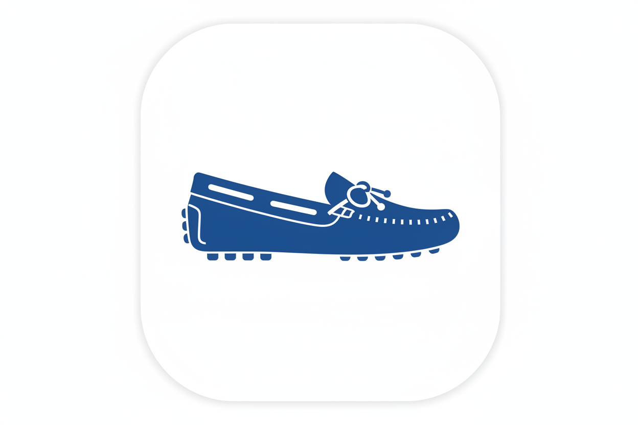 blue driving shoe icon